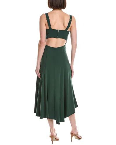 Black Halo Sorelle Asymmetric Midi Dress In Green