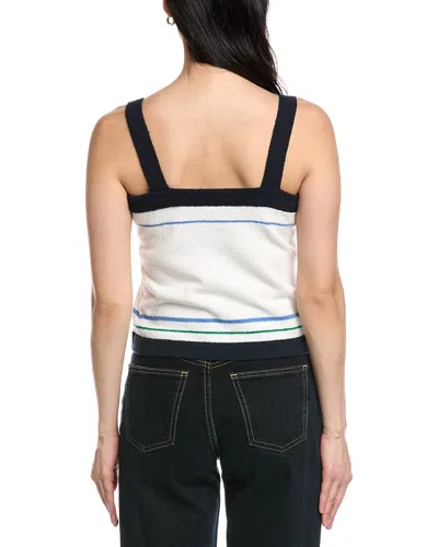 St John St. John Two Stripe Wool-blend Tank In White