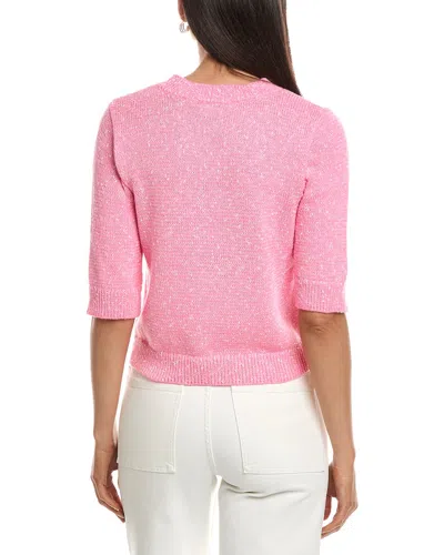 Nanette Lepore Elbow Sleeve Spring Pullover In Pink