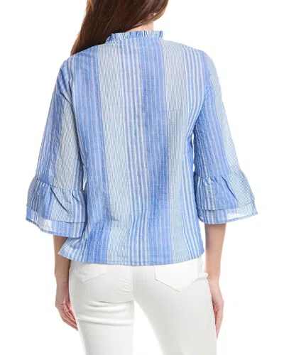 Renuar Woven Blouse In Blue