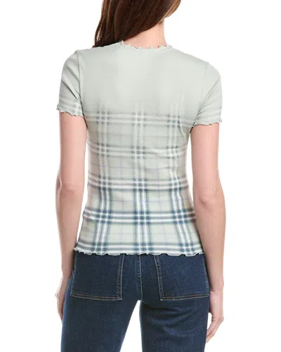Burberry Ruffled-detail Check-pattern T-shirt In Multi