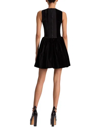 Alice And Olivia Ella Embellished-heart Mini Dress In Black