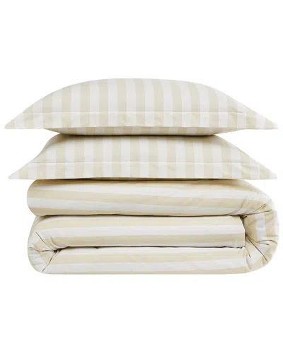 Brooklyn Loom Levi Stripe Comforter Set In White