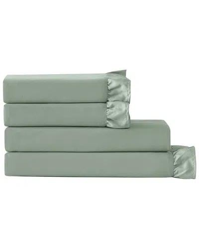 Truly Soft Solid Ruffle Sheet Set In Green