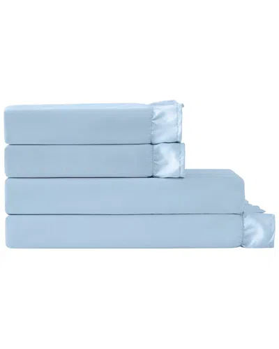 Truly Soft Solid Ruffle Sheet Set In Blue