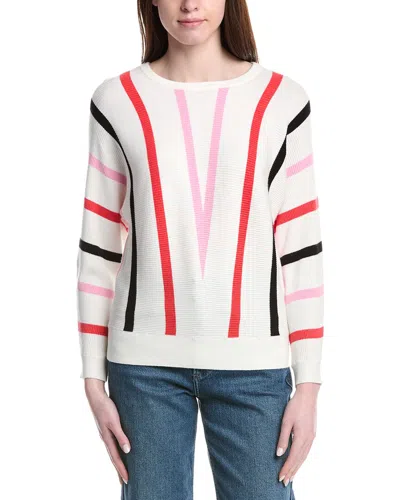 T Tahari Dolman Sleeve Rib Pullover In Multi