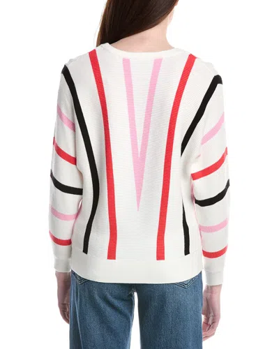 T Tahari Dolman Sleeve Rib Pullover In Multi