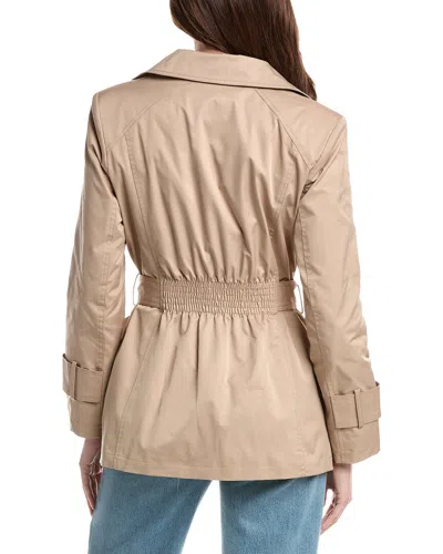 Sam Edelman Double-breasted Short Trench Coat In Brown