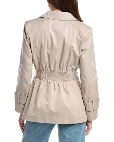 Sam Edelman Double-breasted Short Trench Coat In Neutral