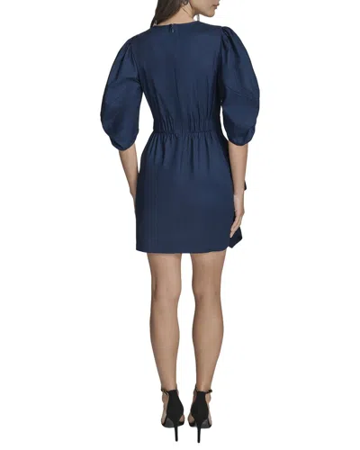 Bcbg Puff Sleeve Side Ruched Dress In Black