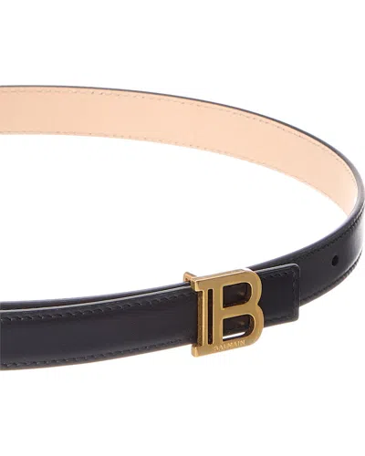 Balmain Leather Belt In Metallic