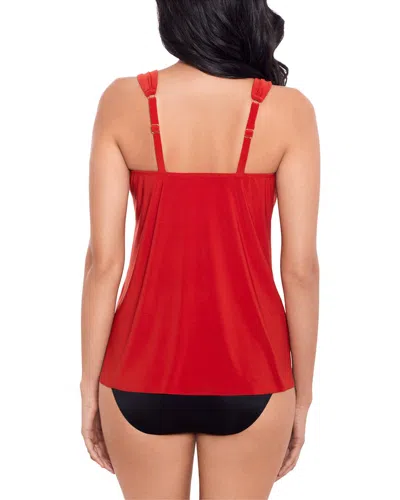 Miraclesuit Solid Razzle Dazzle Underwire Tankini Top In Red