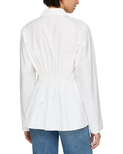 Lafayette 148 New York Pintuck Back Organic Cotton Poplin Button-up Shirt In White
