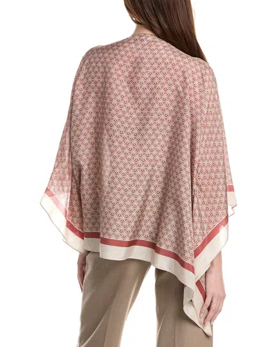 Brunello Cucinelli Silk Poncho In Red