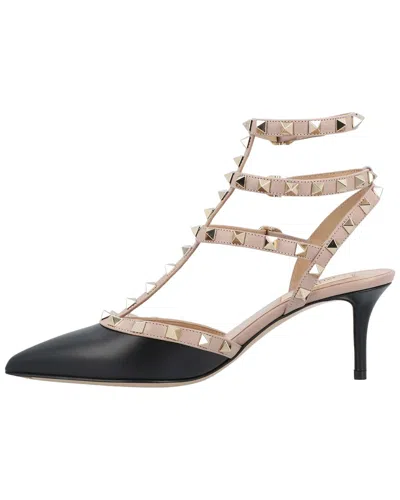Valentino Rockstud Caged 65 Patent Ankle Strap Pump