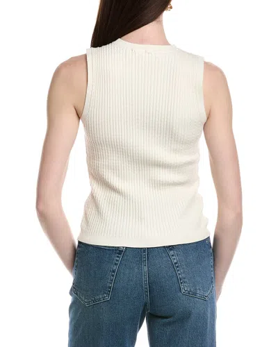 Frame The Fine Cable Sleeveless Sweater In White