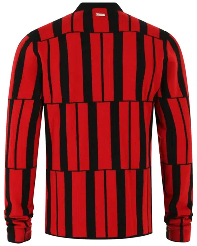 Ferragamo Cashmere Geometric Pattern Sweater In Blue