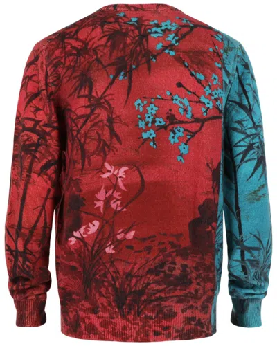 Ferragamo Rabbit Pattern Crew-neck Sweater In Blue