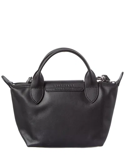 Longchamp Extra Small Le Pliage Xtra Leather Top Handle Bag In Black
