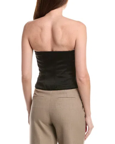 Brunello Cucinelli Black Solid Strapless Top In Black