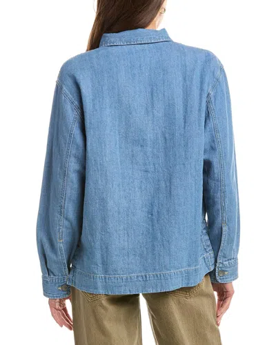 Faherty Denim Oceanview Linen-blend Top In Blue