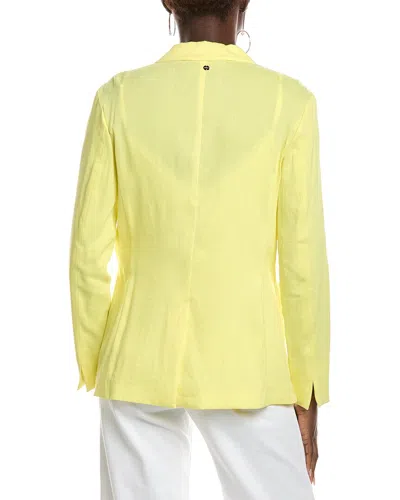 Marc Cain Solid Linen-blend Blazer In Yellow