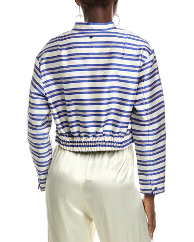 Marc Cain Stripe Jacket In Gray