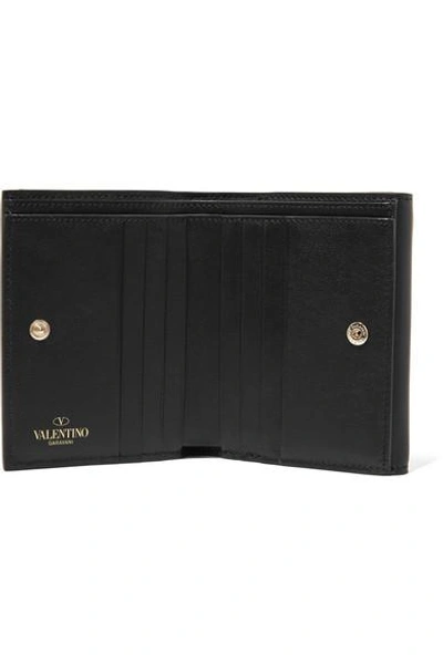 Shop Valentino Garavani The Rockstud French Leather Wallet