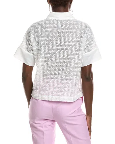 Marc Cain Embroidered Lace Blouse In White