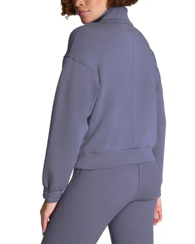 Spanx Brushed Full Zip Jacket In Blue