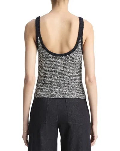 Vince Textured Microstripe Sweater In Gray