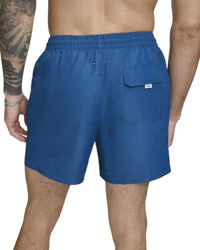 Dkny Core Solid Swim Trunks In Blue