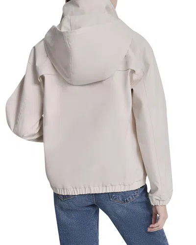 Dkny Short Rain Jacket In Neutral