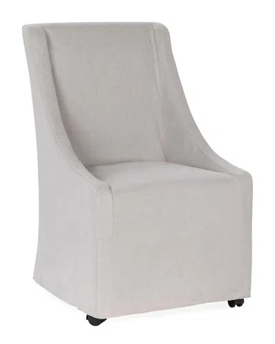 Classic Home Warwick Upholstered Rolling Dining Chair In Gray
