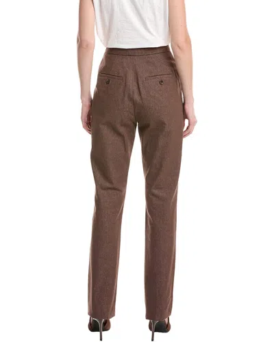 Max Mara Wide Leg High Waist Trousers With Front Crease In Brown