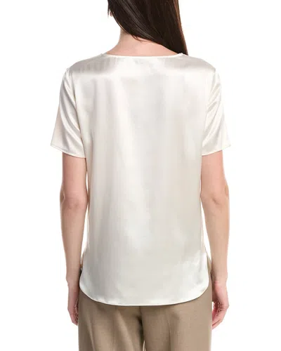 Max Mara Silk Satin Blouse In White