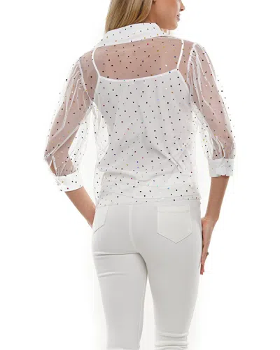 Why Dress Mesh Pattern Top In White