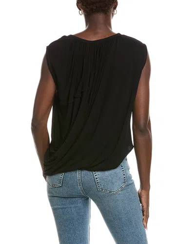 Co Jersey Draped Top In Black