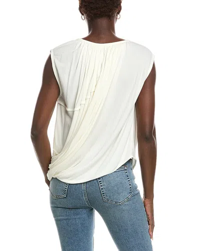 Co Jersey Draped Top In White