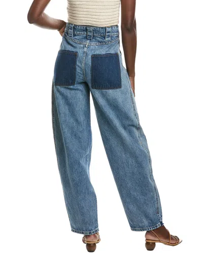 Co Denim Patchwork Straight Leg Pant In Blue