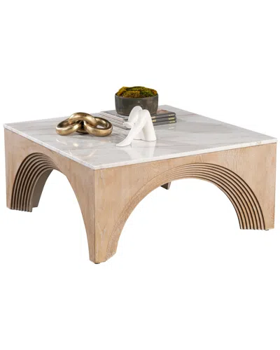 Statements By J Paxton Marble Top Rectangular Coffee Table In Brown