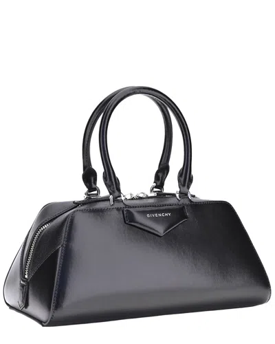 Givenchy Antigona East West Brown Small Handbag With Adjustable And Removable Shoulder Strap And Logo Letteri In Black