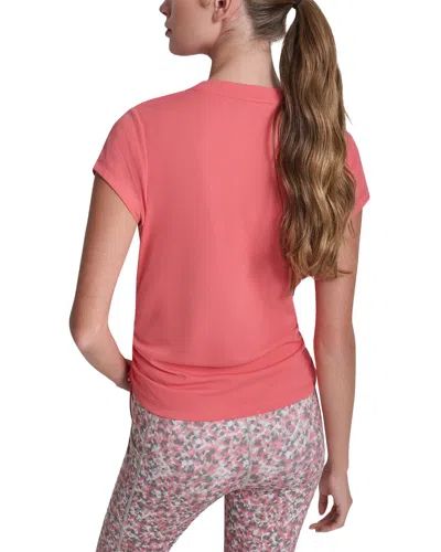 Dkny Ruched Tech T-shirt In Pink