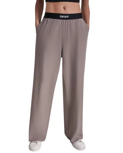 Dkny Pull On Logo Pant In Brown