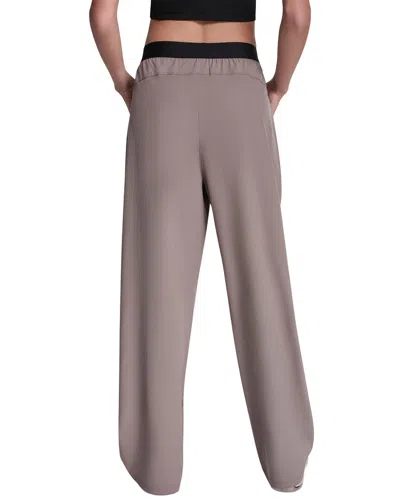 Dkny Pull On Logo Pant In Brown