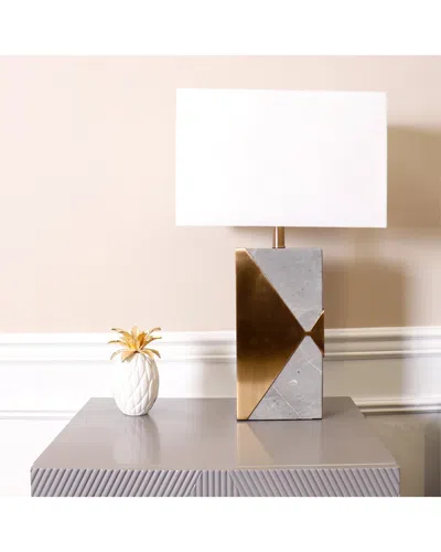 Pasargad Home Regal Triumph White Led Table Lamp In Gold