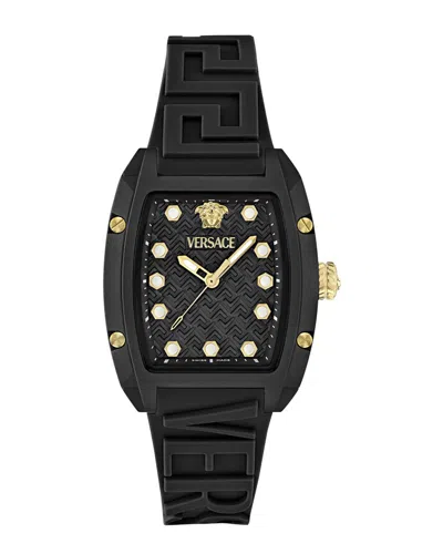 Versace Dominus Ecoceramic Watch In Black