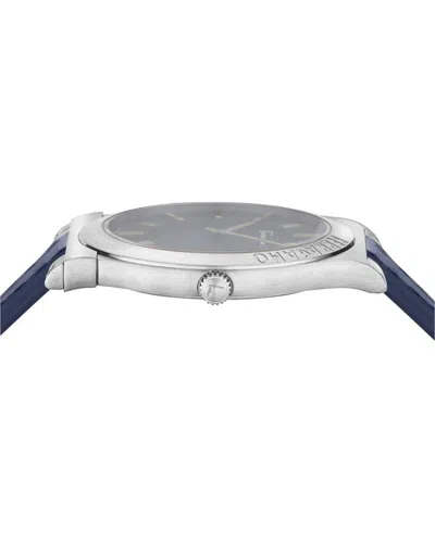 Ferragamo Gancini Leather Watch In Blue