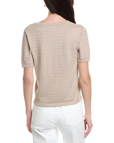 Halston Button Sweater In Brown