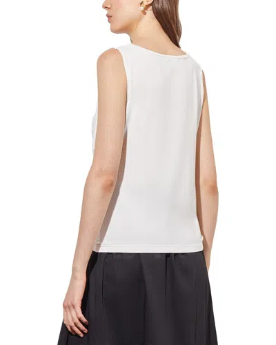 Ming Wang Front Drape Sleeveless Top In White